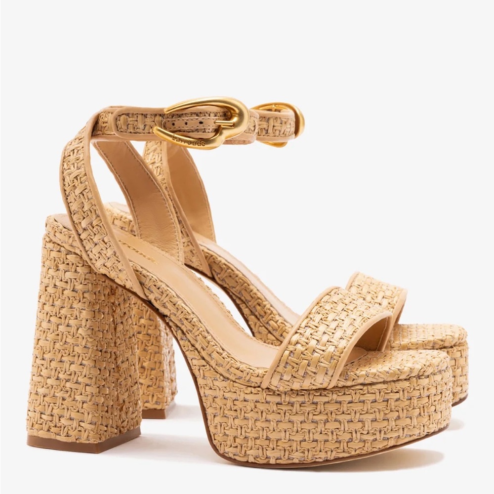 Larroude Dolly Verona Raffia Sandal